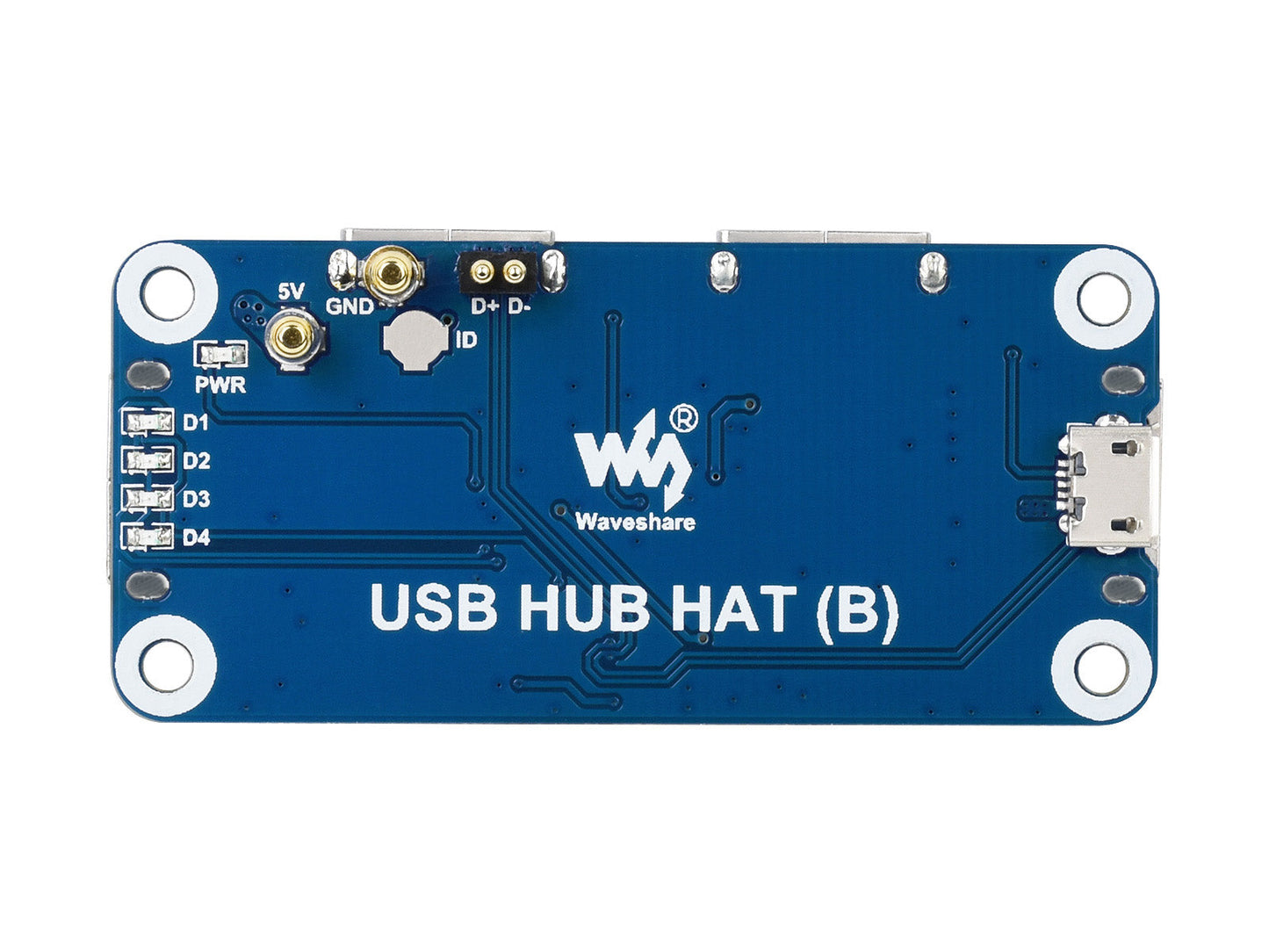 USB HUB HAT (B) For Raspberry Pi Series, 4x USB 2.0 Ports Specialized Pogo Pin For Zero Series Custom PCB vcr mainboard pcba customize