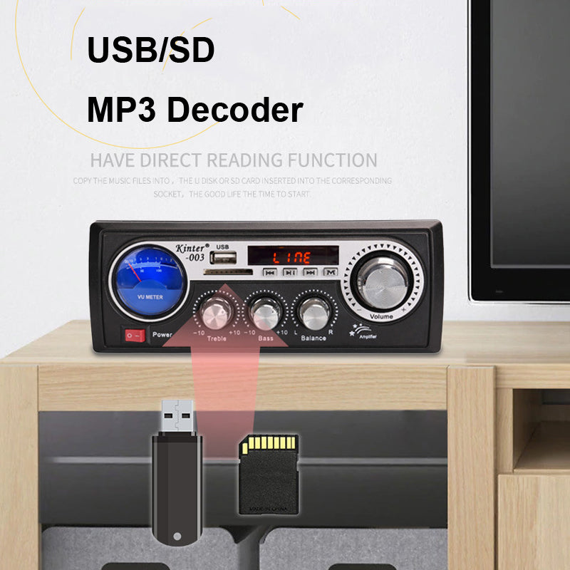2*60W FM Radio Mp3 Player Audio Power Amplifier HiFi Equalizer Car Home Theater Music AMP Mp3 Decoder pcb assembly