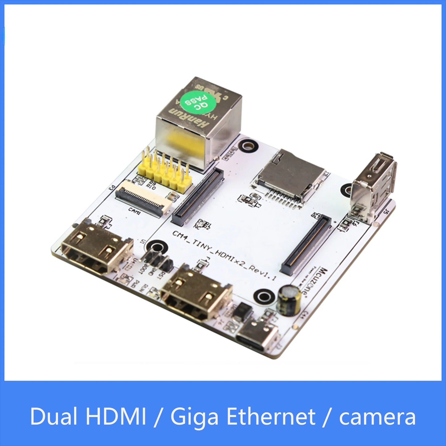 Custom RPi CM4_Tiny Expansion board, Dual HD,Giga Ethernet,camera,USB,Raspberry Pi Compute Module 4 TV KODI Player KALI Ubuntu Manufacturer