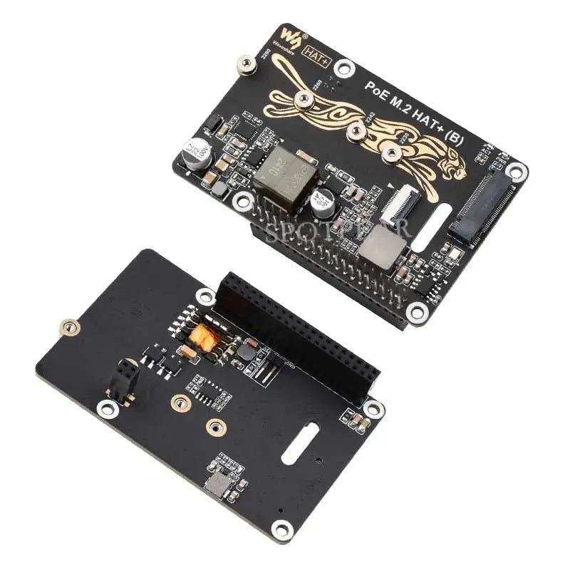 Custom Raspberry Pi 5 PoE Power PCIe M.2 NVMe SSD HAT PLUS (B) 2230/2242/2260/2280