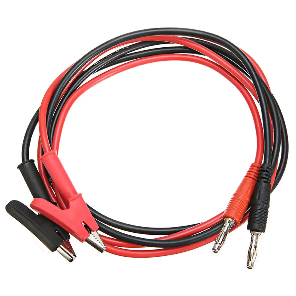 Custom 4mm Banana Plug To Shrouded Alligator 15A Plug To Alligator Clip Cable Leads 1M Soft Silicone Wire for Testing Probe Manufacturer