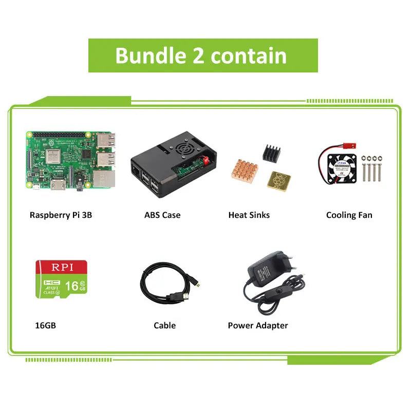 Custom Raspberry Pi 3 Model B or Raspberry Pi 3 Model B Plus Board + ABS Case + Power Supply Mini PC Pi 3B/3B+ with WiFi Manufacturer