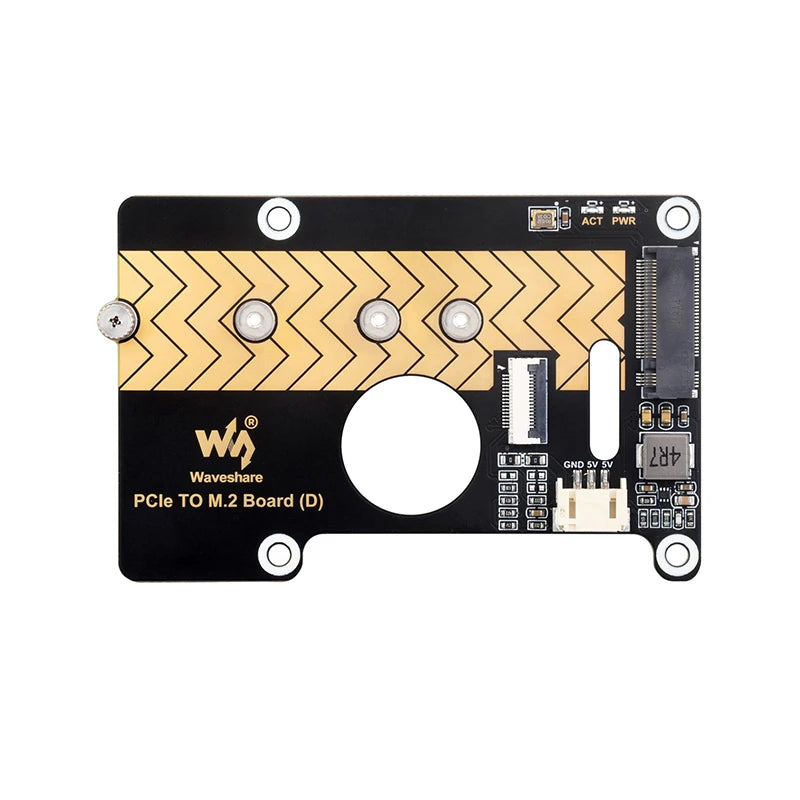 Custom Raspberry Pi 5 PCIe To M.2 Adapter Board (D) NVMe M.2 SSD 2280 / 2260 / 2242 / 2230 Size Gen2 Gen3 Support for RPi 5