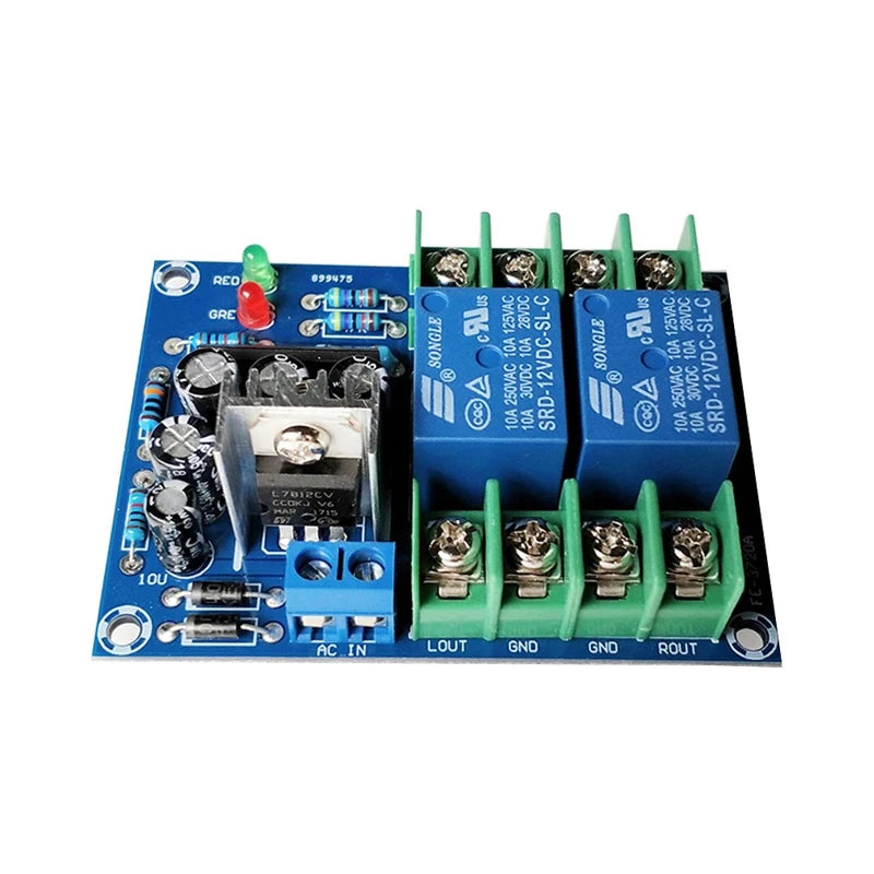 Custom AC 12-18V 2ch 2 way Power amplifier audio speaker protection board high power protector Double Relay with Boot Delay 10A Manufacturer