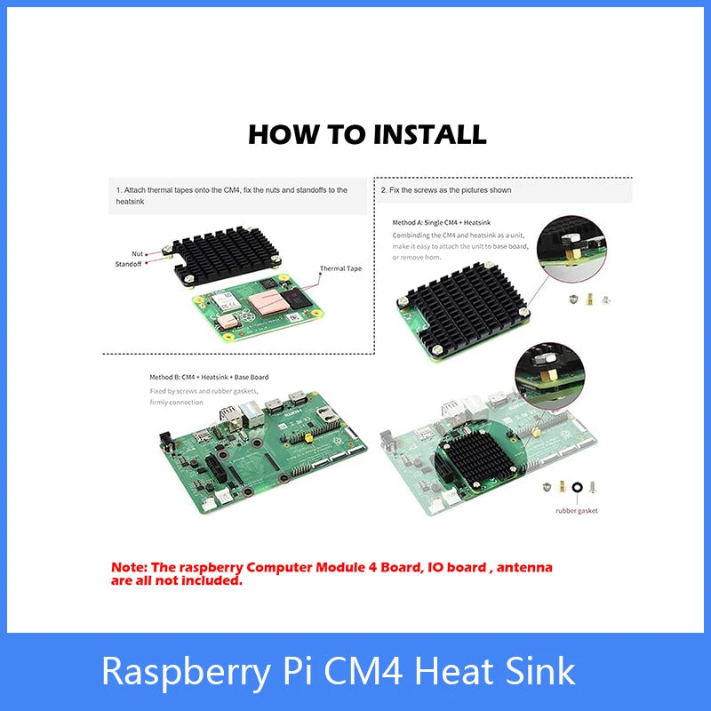 Custom Raspberry Pi CM4 Heatsink, Raspberry Pi Computer Module 4 Heat Dissipation Heat Sink with Thermal Tapes Notched for Antenna Manufacturer