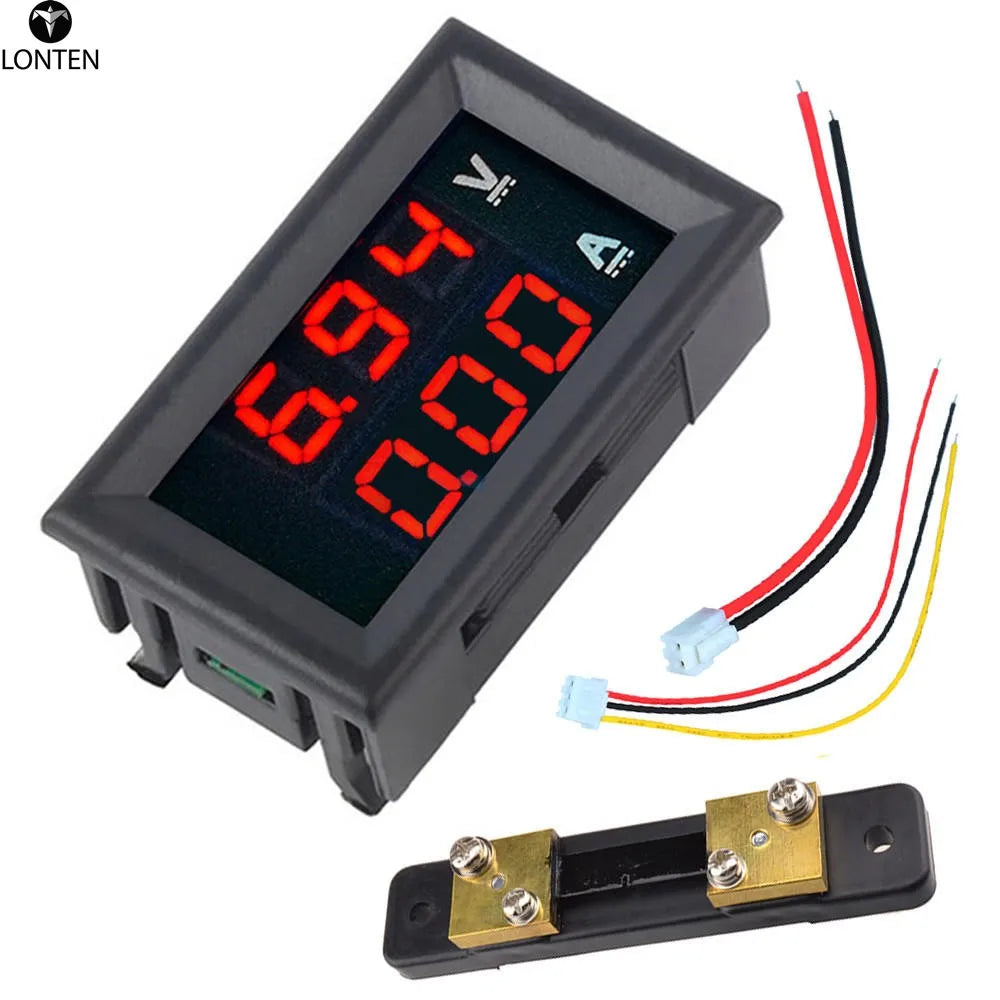 Custom Lonten 3pcs/lot 0.56" DC 100V 50A Red+Red Dual LED Display Mini Digital Voltmeter Ammeter Panel Amp Volt Voltage Current Meter T Manufacturer