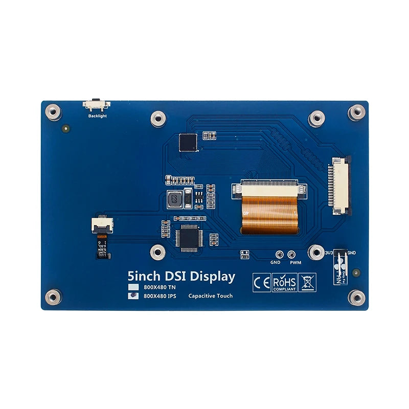 LONTEN Raspberry Pi 5 Inch DSI LCD Capacitive Touch Screen 800x480 for RPi 5/4B/3B+/3B Monitor Holder