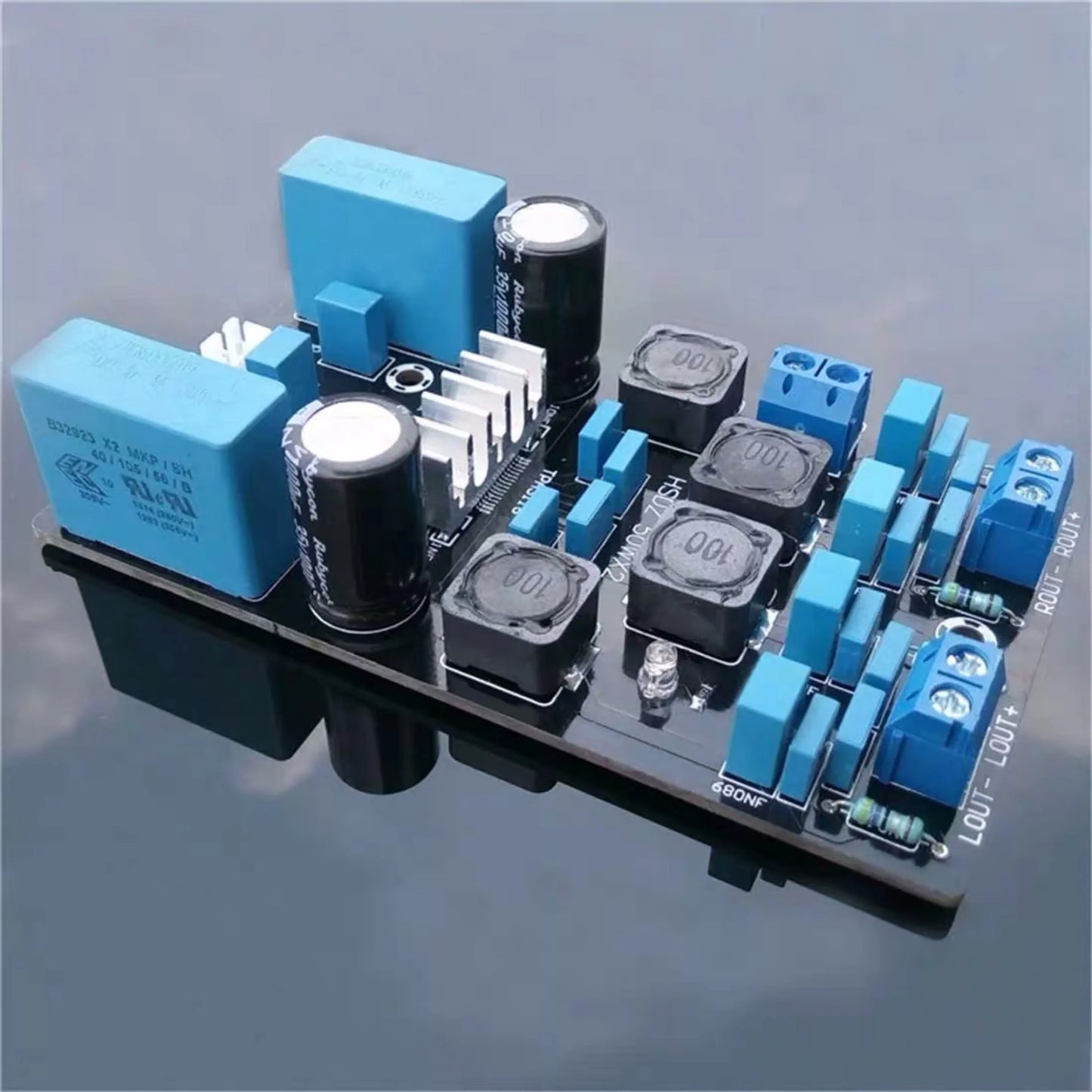 Custom 2*50W TPA3116D2 Digital Stereo Audio Amplifier Board 2*1000UF/25V Inductors 12127 Dual Channels Tpa3116 Amp amplifier board Manufacturer