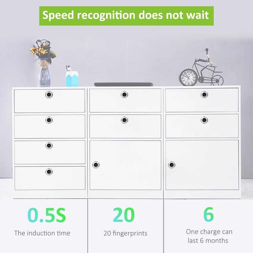 Custom Lontensmart home  fingerprint Furniture mini Safety Stainless Steel Keyless biometric furniture drawer Smart Lock smart door loc Manufacturer