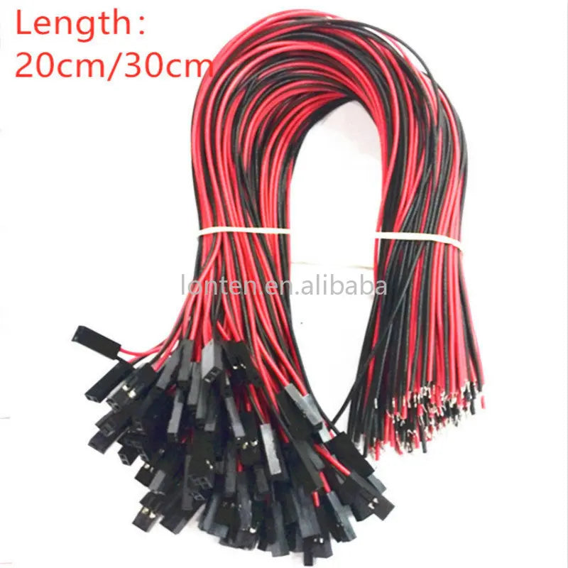 Custom 20pcs/lot 2P Dupont Cable 2 Pin Female Jumper Connector Wire For 3D Printer 20CM/30CM Length Manufacturer