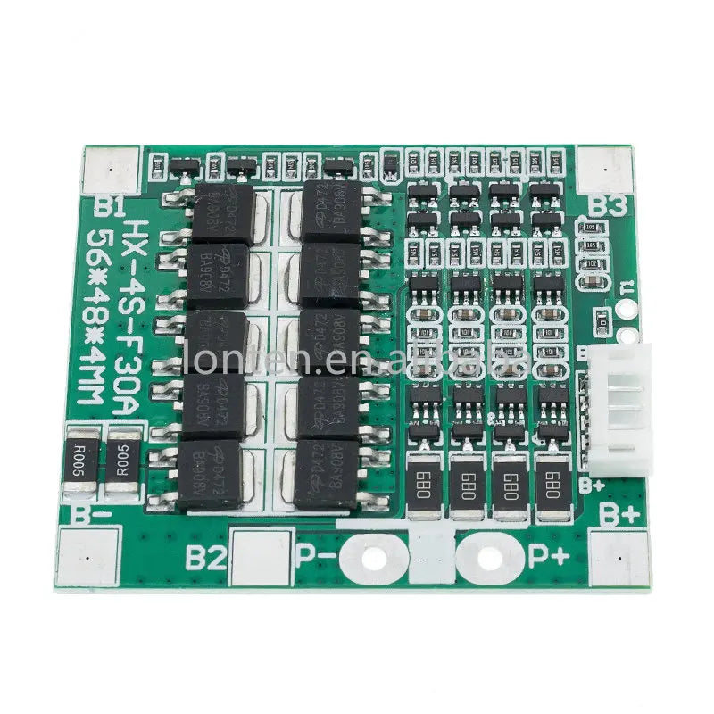 Custom 4S 30A 14.8V Li-ion Lithium 18650 Battery BMS Packs PCB Protection Board Balance Integrated Circuits 45x56mm Electronic Board Manufacturer