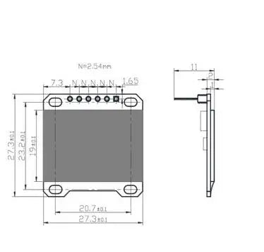 Custom 6Pins 0.96 Inch Spi I2C Oled Digitale SSD1306 Display 12864 Spi-interface Blauw Lcd Display Module Diy Voor Arduin0 51 SMT32 I/O Manufacturer