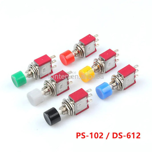 Custom 5P PS-102 DS-612 3Pin 6mm Mini Momentary Automatic Return Push Button Switch ON-(ON) 2A 250VAC/5A 120VAC Toggle Switches Manufacturer