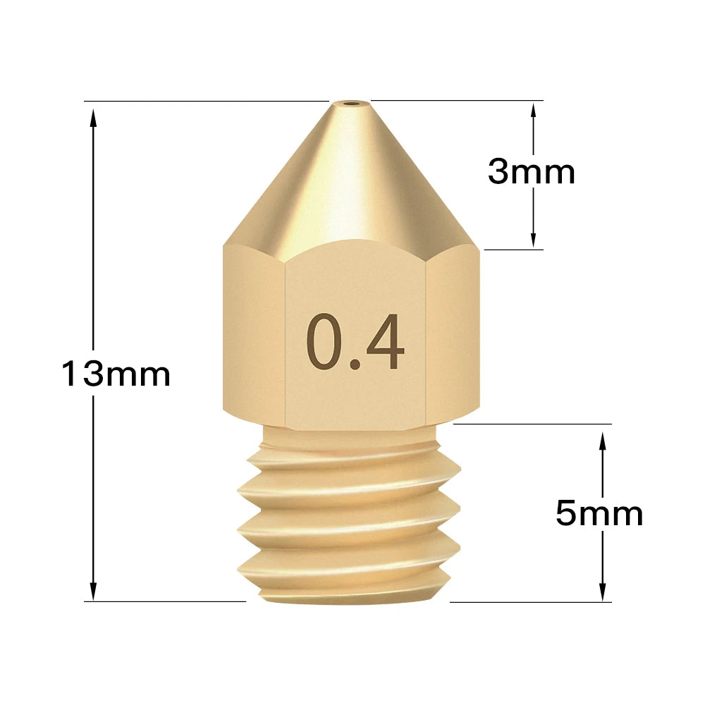 Custom MK8 Nozzle Brass 0.2MM 0.3MM 0.4MM 0.5MM Extruder Print Head Nozzle For 1.75MM CR-10 CR-10S Ender 3 3D Printer Accessor Manufacturer