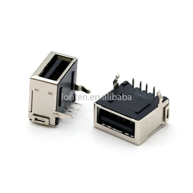 Custom 5 pcs/lot Single Socket Type A Bent Pins USB Connector PCB Female Port Jack Tail Electric Terminals Manufacturer