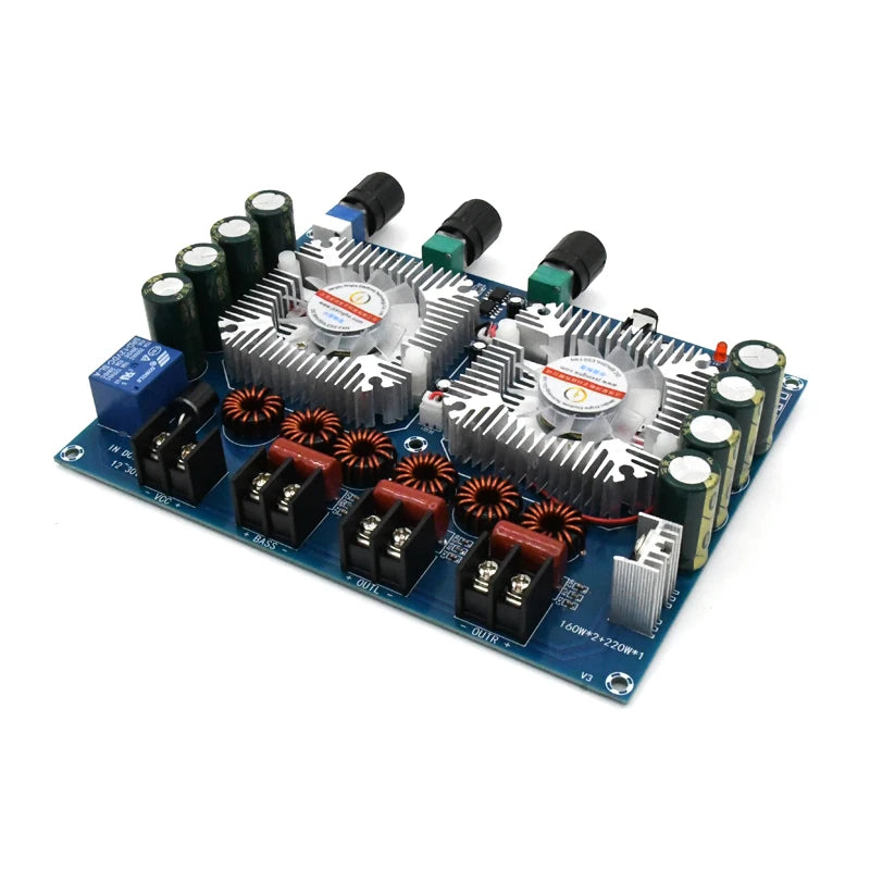 Custom TDA7498E 2*160W+220W  5.0 Power Subwoofer Amplifier Board 2.1 Channel Class D Home Theater audio amplifier Amp pcb assembly Manufacturer
