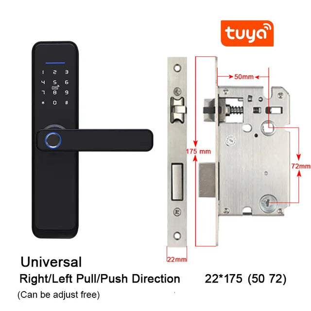 Custom Hot Waterproof Tuya APP smart lock Fingerprint door lock WiFi Smart door lock RFID Card Electronic Digital Security password loc Manufacturer