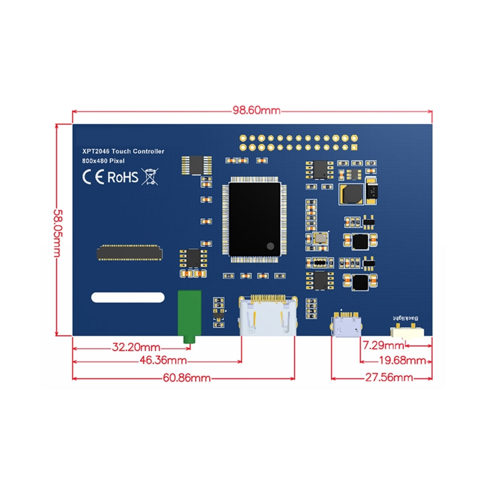 4 Inch Lcd Touch Screen Display Tft Lcd-scherm Module 800*480 Voor Banana Pi Raspberry Pi 2 raspberry Pi 3 Model/B + Custom