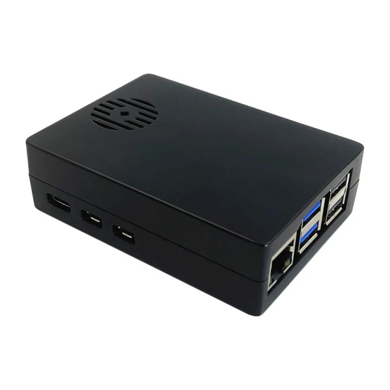 Raspberry Pi 5 Aluminum Alloy Shell with Metal Protective Shell and Cooling Column Fan