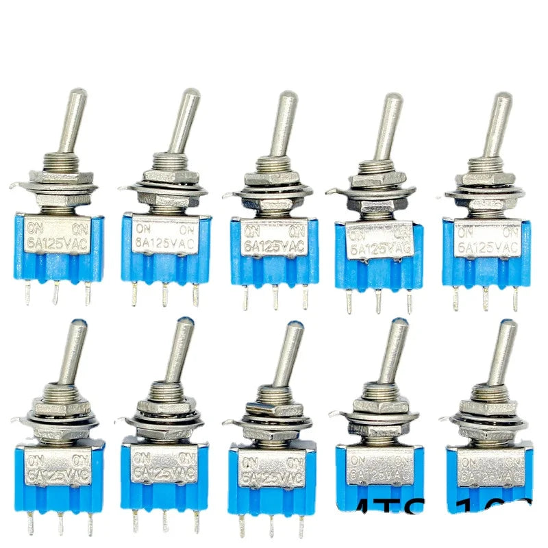 Custom 10pc/LOT Blue Mini MTS-102 3-Pin SPDT ON-ON 6A 125VAC Miniature Toggle Switches Manufacturer
