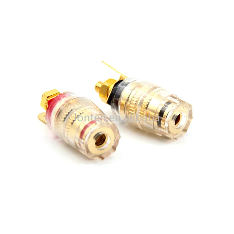 Custom Custom 2PCS Speaker Terminal Binding Post Transparent Power Amplifier Speaker 4mm Banana Plug Socket Pure Copper Gold Plating Manufacturer