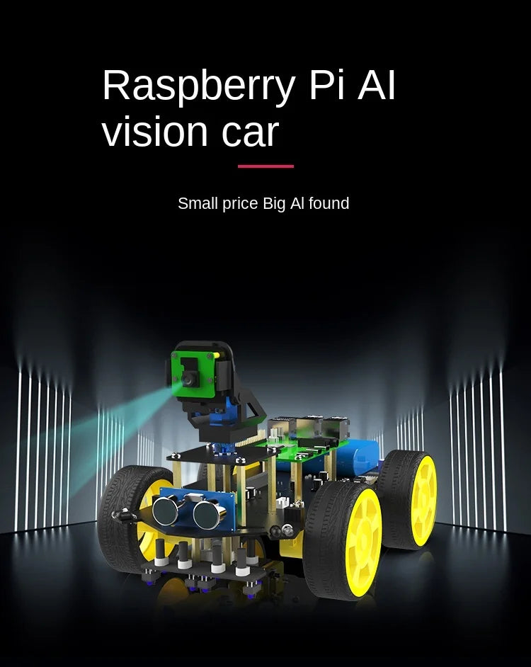 Custom Raspberry PI 4B visual car camera recognition robot AI Python programming wifi Manufacturer