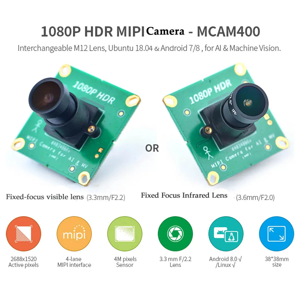 Custom 1080P HDR MIPI Camera - MCAM400 Support NanoPC-T4 NanoPi M4v2/M4V IR Filter/o IR Filter Custom PCB ecg pcba Manufacturer