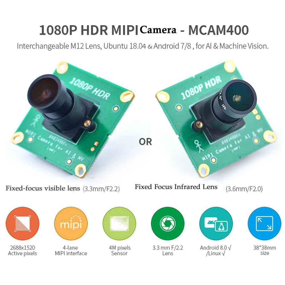 1080P HDR MIPI Camera - MCAM400 Support NanoPC-T4 NanoPi M4v2/M4V IR Filter/o IR Filter Custom PCB ecg pcba Custom