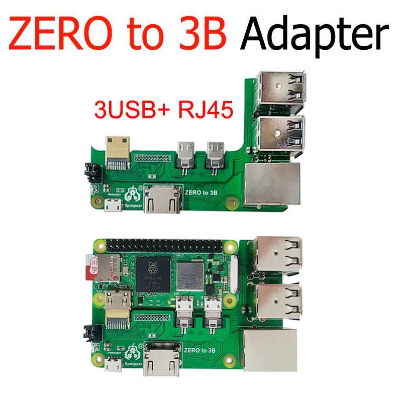 Custom Raspberry Pi Zero 2w To 3B/4B Interface Adapter Zero To Pi3/Pi4 Expansion Board Pi Zero Pi0 USB HUB RJ45 HAT Manufacturer