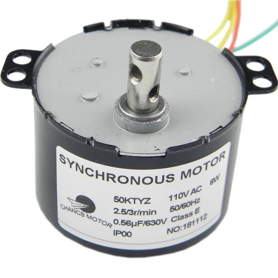 Custom AC Synchronous Gear Motor 50KTYZ AC 110V 220V 2.5-3RPM 10-12RPM 100-120RPM 6W Gear Box Manufactures Manufacturer