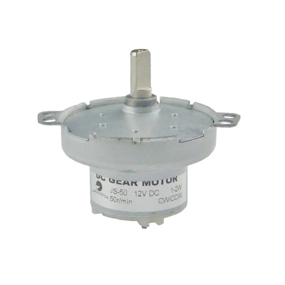 Custom JS-50 DC 12V 50RPM D-Shaft Metal Outer Reduction DC Gear Electric Synchronous Motor Manufacturer