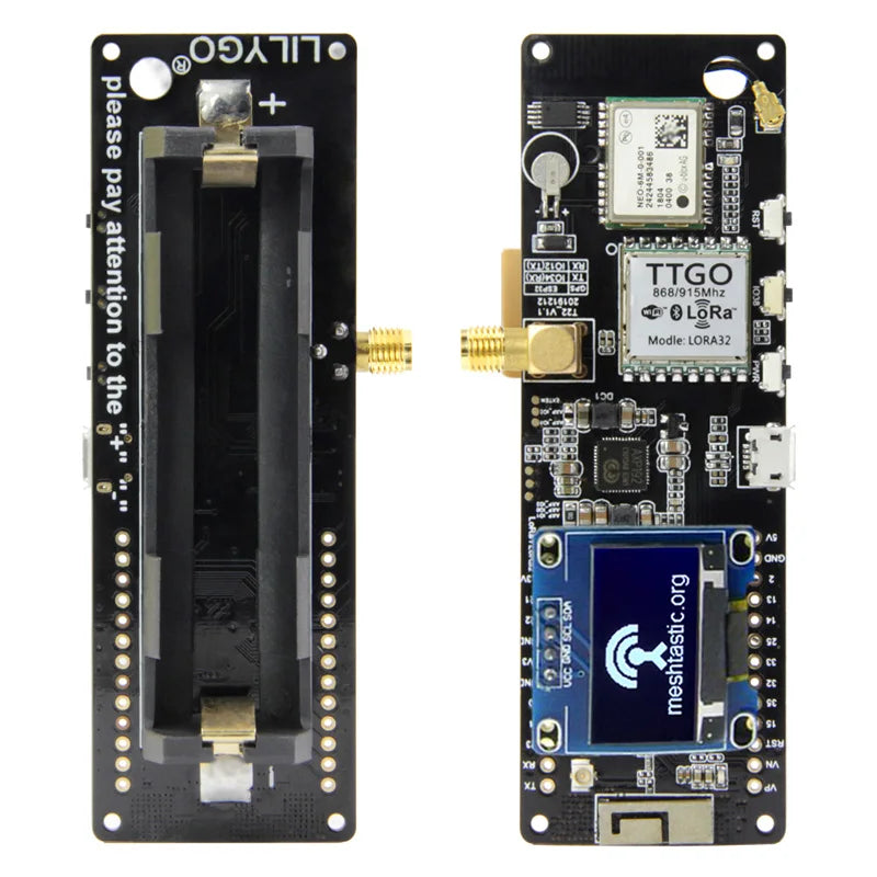 Custom TTGO Meshtastic T-Beam V1.1 ESP32 433/868/915/923Mhz WiFi  ESP32 GPS NEO-6M 18650 Battery Holder With OLED Custom PCB Manufacturer