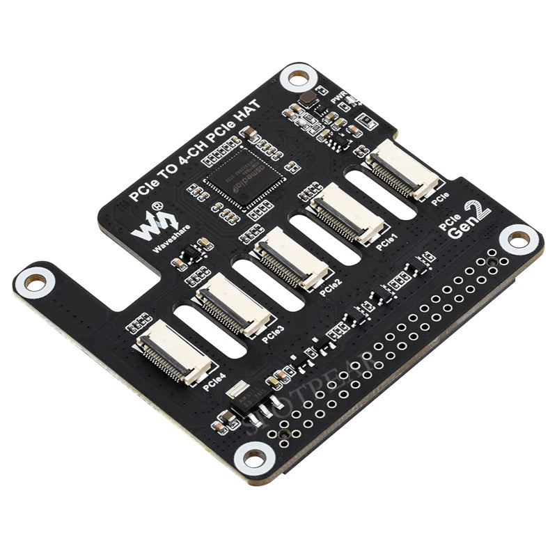 Custom Raspberry Pi 5 PCIe to 4-CH PCIe FFC HAT Board-Educational 4-Channel Extension Board