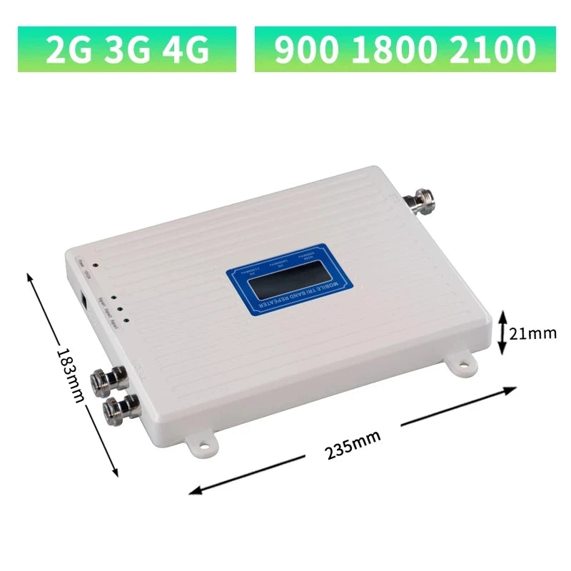 Custom Cellular Repeater GSM DCS WCDMA 900 1800 2100 Tri Band 2G 3G 4G Signal Booster Mobile Signal Amplifier 2 Indoor Antennas Set Manufacturer