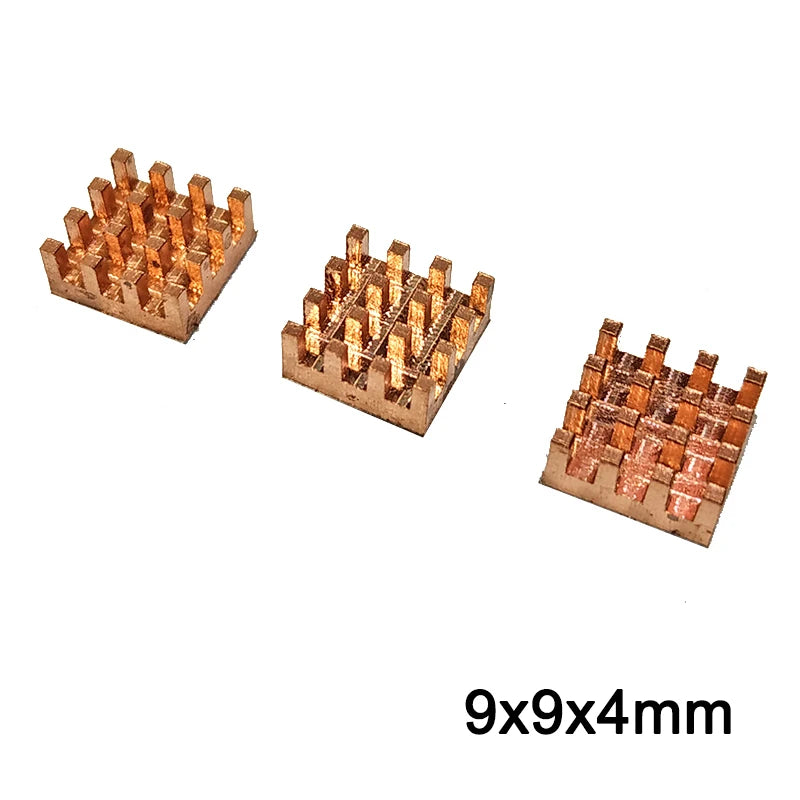 Custom 3pcs Pure Copper Mini Heat Sink Memory RAM Adhesive Back Cooling For VGA DDR MOS GPU IC Chipset Radiator Cooler Heatsink 9x9x4mm Manufacturer