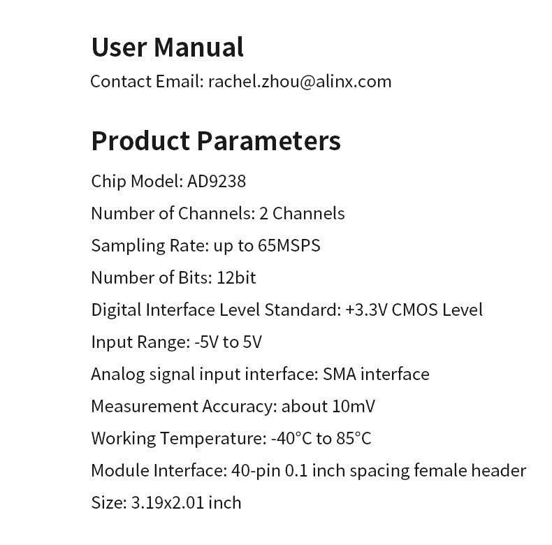 AN9238: Dual Channel 12-bits AD Module for FPGA Board 65MSPS 10MV Custom PCB pcba for air fryer oven