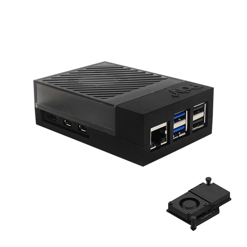 Argon Poly 5 Aluminum Alloy Case Passive Cooling Fan with Radiator Protection Box Optional for Raspberry Pi 5