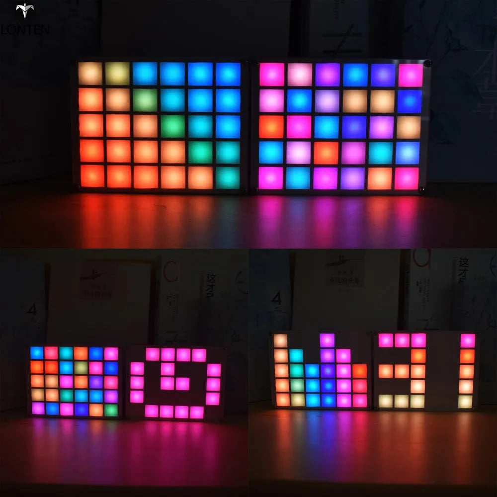 Custom Lonten DIY Multi-function LED Cool Music Spectrum RGB Color Palette Clock Kit DIY LED KIT Manufacturer