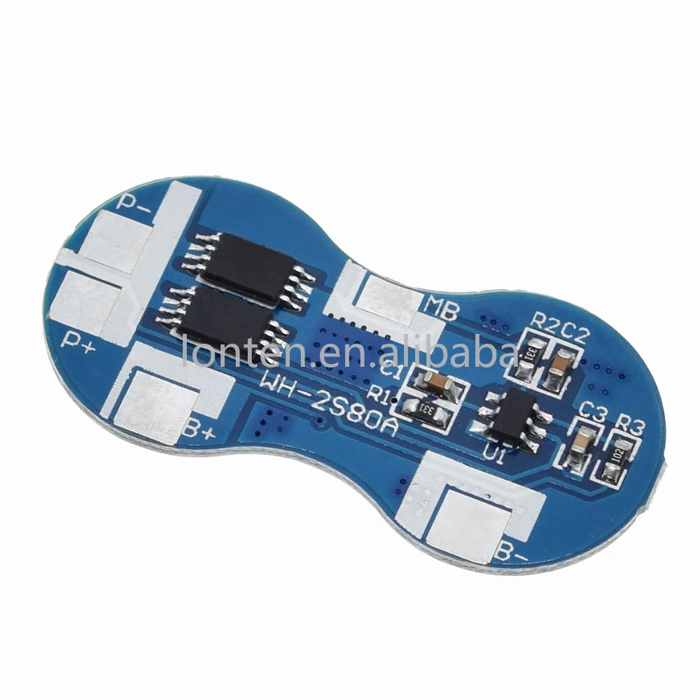 Custom 2S Li-ion 18650 Lithium Battery Charger Protection Board 7.4V Overcurrent Overcharge Overdischarge Protection 4A 2 Series BMS Manufacturer