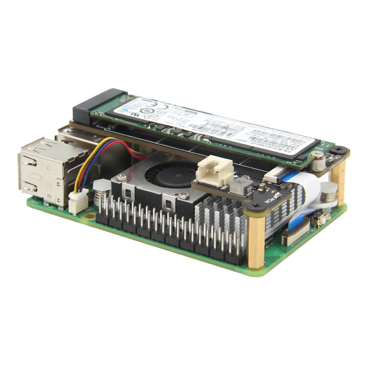 X1001 PCIe to NVMe Shield with P579 Metal Case for Raspberry Pi 5