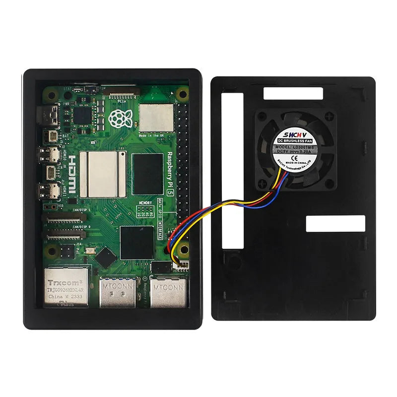 Custom Raspberry Pi 5 ABS Case Protective Shell Plastic Case for Raspberry Pi 5 Optional Black Sliver Colors