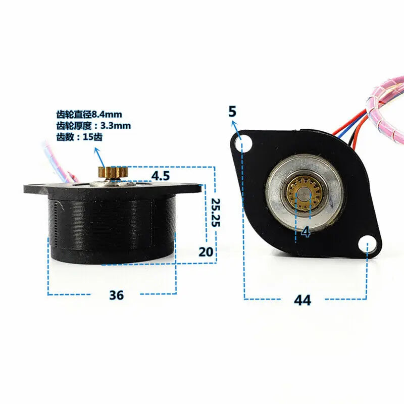 Custom Micro 36MM Round MOONS 14HK2401 Stepper Stepping Motor 0.9 Degree 2-Phase 4-Wire 13 Ohms with Copper Gear for Printer CNC Robot Manufacturer