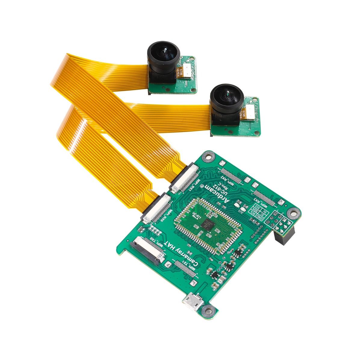 Arducam 8MP Synchronized Stereo Camera Bundle Kit for Raspberry Pi With Fisheye Lens Custom PCB panel light pcba