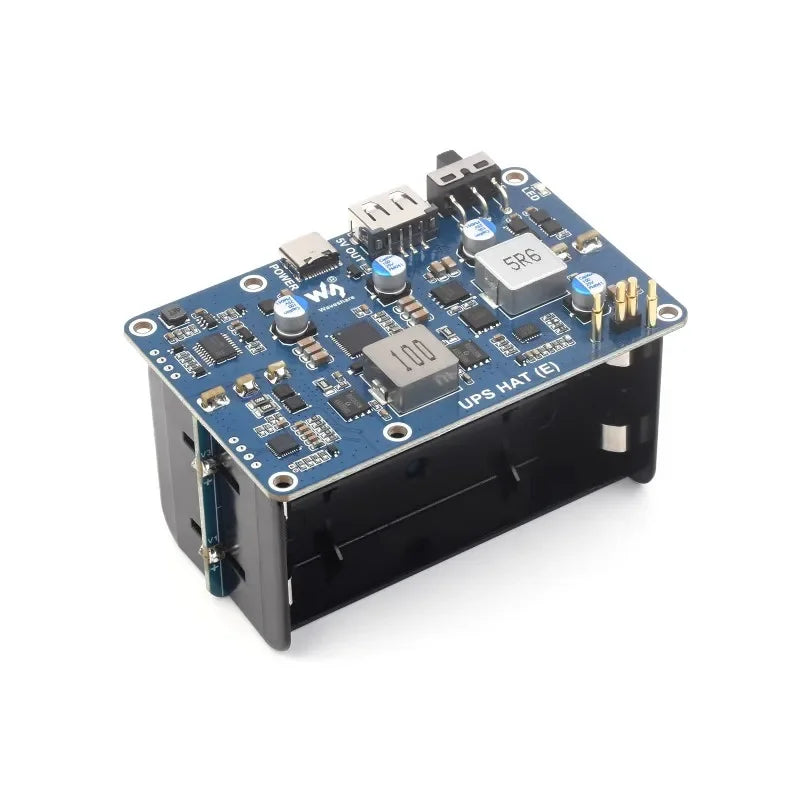 Raspberry Pi 5 UPS HAT (E) 5V 6A Output Uninterruptible Power Supply Supports 21700 Li batteries (NOT Included)