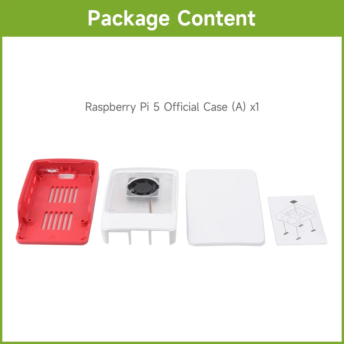 Official Raspberry Pi Case for Raspberry Pi 5, Built-in Cooling Fan, Red/White Color  Suitable For Raspberry Pi 5 Custom