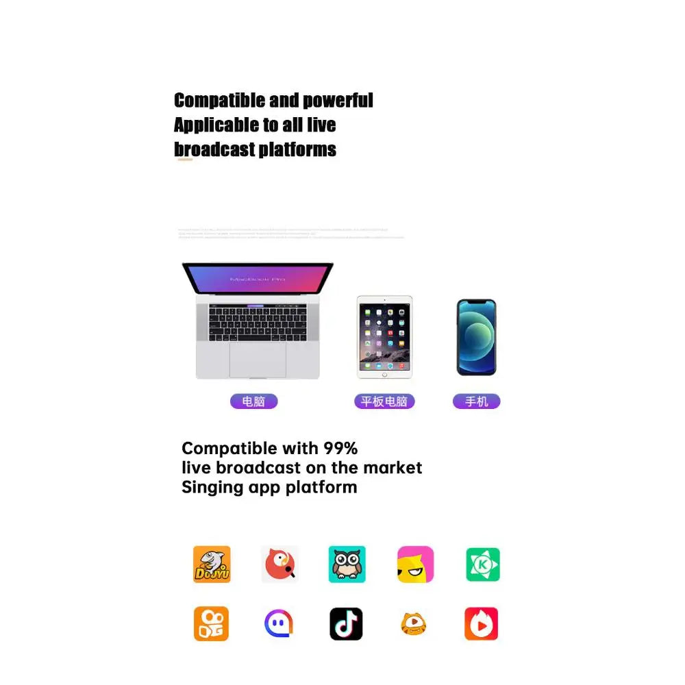 Custom LT Microphone V8 Sound Card Bm800 Mini Mic Live Broadcast Gaming Multi-function Photo Holder Live Broadcast Set Audio Mixer Manufacturer