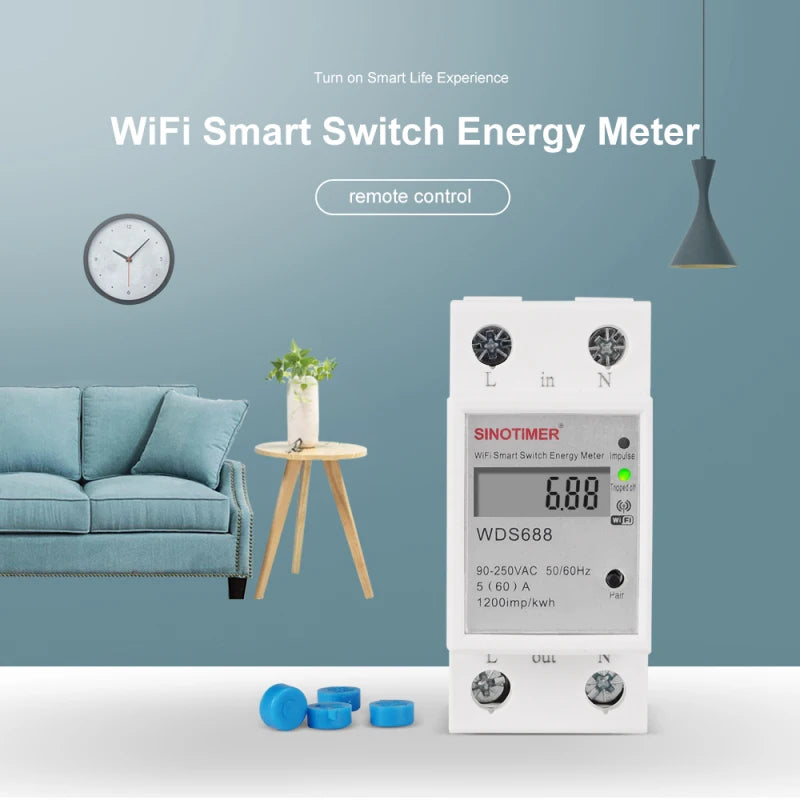 Custom NewElectronic Component Digital Electric Consumption KWh Din Rail Smart  Meter WiFi Power Meter Watt Remote Switch Control Monit Manufacturer
