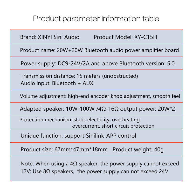 2*20W Power Amplifier Class D Audio 10W~200W HiFi Stereo Wireless -Compatible Music Player Mini App Digital AMP pcb assembly Customize