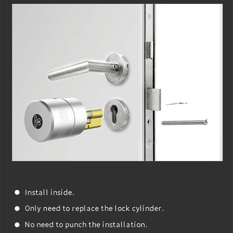 Custom Hot Tuya Zigbee Smart Lock Core Cylinder Intelligent Security Door Lock Encryption With Keys Work With Smart Life App Manufacturer