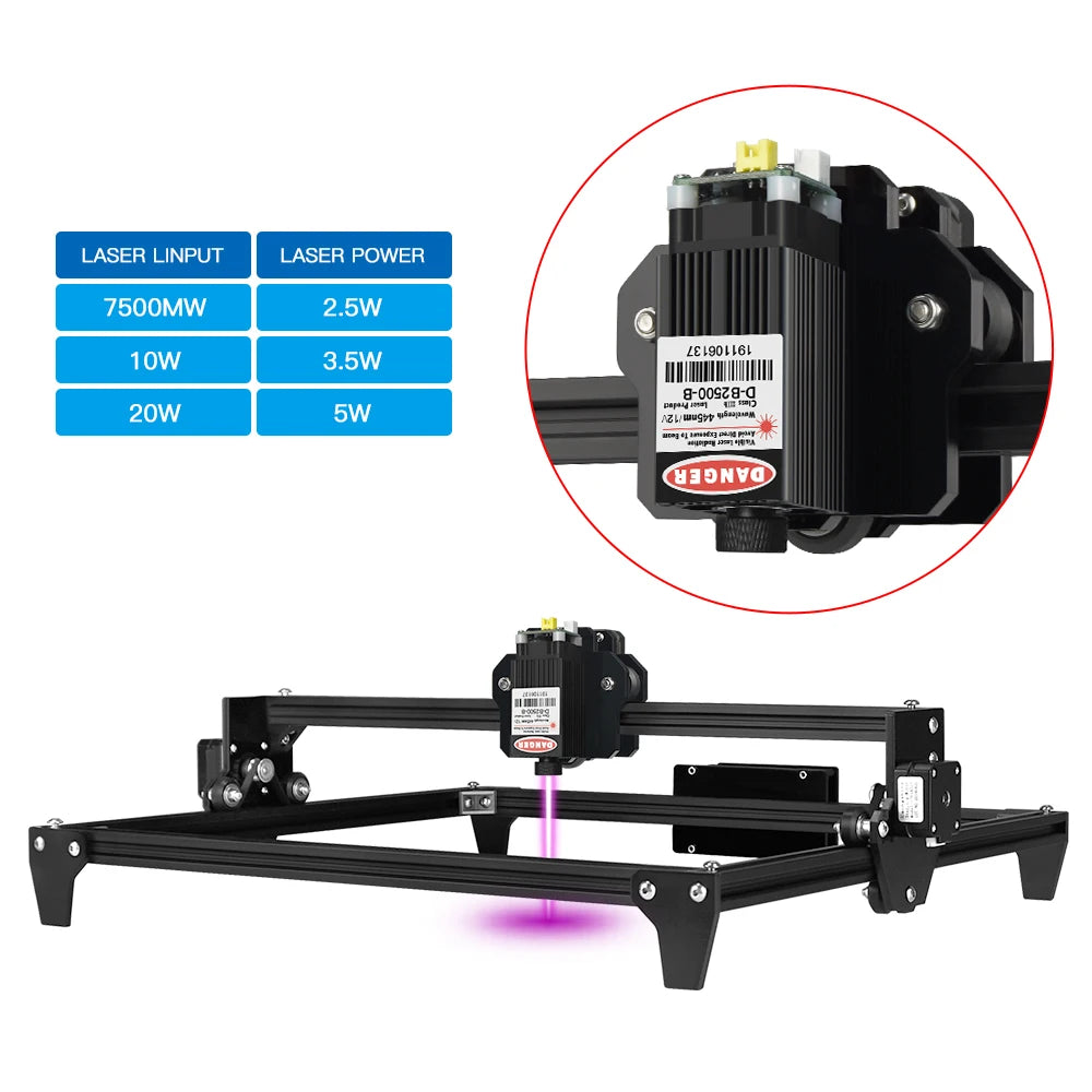 Custom Laser Head Module 7000mw/10W/20W Blu Light Laser Head for DIY Carving Engraving Machine Engraver Accessory DIY Tools Manufacturer